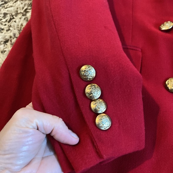 Vintage Lauren Ralph Lauren Double Breasted Red Blazer - 12P - Picture 6 of 8